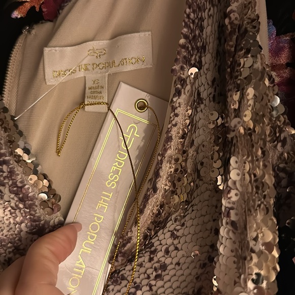 Dress the Population Python-Print Sequin Jumpsuit - Picture 5 of 6